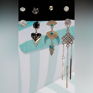 BELLY BUTTON RING VARIETY PACK - 4 PACK CRYSTAL & DANGLE DESIGNS